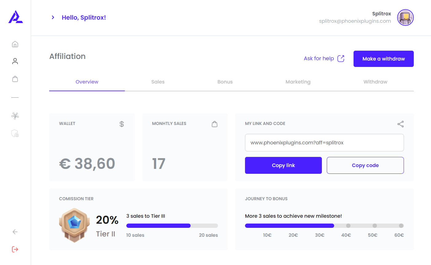 Affiliate Program - Dashboard